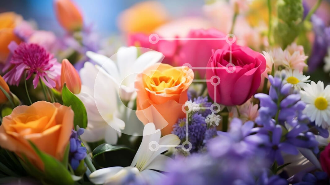 Intra Συλλεκτικό Ξύλινο Παζλ Plywood  4mm - Πολύχρωμο μπουκέτο λουλουδιών με τριαντάφυλλα και μαργαρίτες Σε Ξύλινο Κουτί - Διαστάσεις: 10x10 cm – 25 κομμάτια