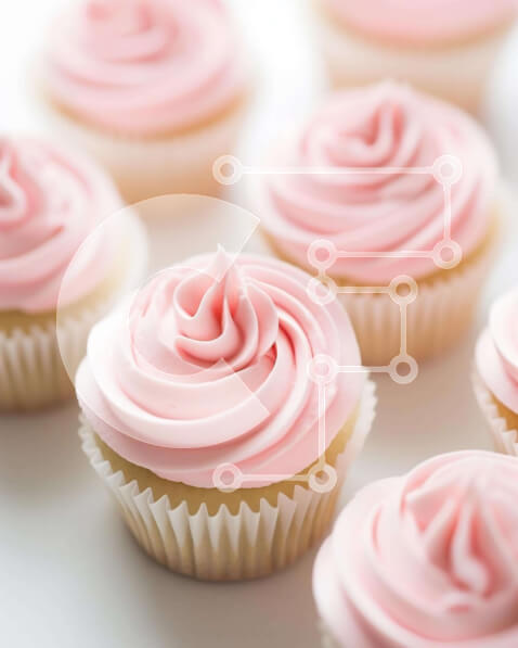 Σετ των 2 Intra Συλλεκτικό Ξύλινο Παζλ Plywood  4mm - Ροζ Cupcakes με White Frosting και Sprinkles Σε Ξύλινο Κουτί - Διαστάσεις: 10x10 cm – 25 κομμάτια