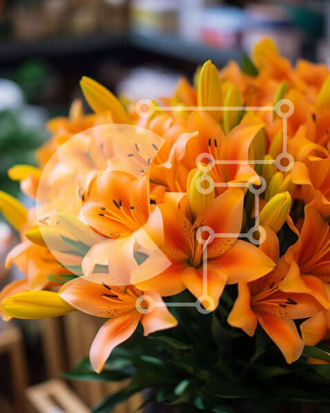 Intra Συλλεκτικό Ξύλινο Παζλ Plywood  4mm - Πορτοκαλί ανθοσύνθεση σε βάζο στο τραπέζι Σε Ξύλινο Κουτί - Διαστάσεις: 10x10 cm – 25 κομμάτια