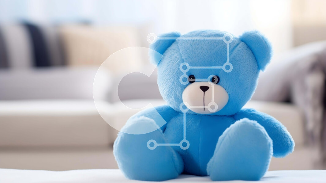 Intra Συλλεκτικό Ξύλινο Παζλ Plywood  4mm - Μπλε αρκουδάκι στο κρεβάτι Σε Ξύλινο Κουτί - Διαστάσεις: 10x10 cm – 25 κομμάτια