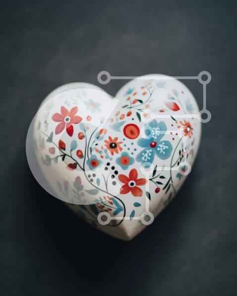 Intra Συλλεκτικό Ξύλινο Παζλ Plywood  4mm - Πολύχρωμο διακοσμητικό αντικείμενο σε σχήμα καρδιάς με λουλούδια και πεταλούδες Σε Ξύλινο Κουτί - Διαστάσεις: 10x10 cm – 25 κομμάτια