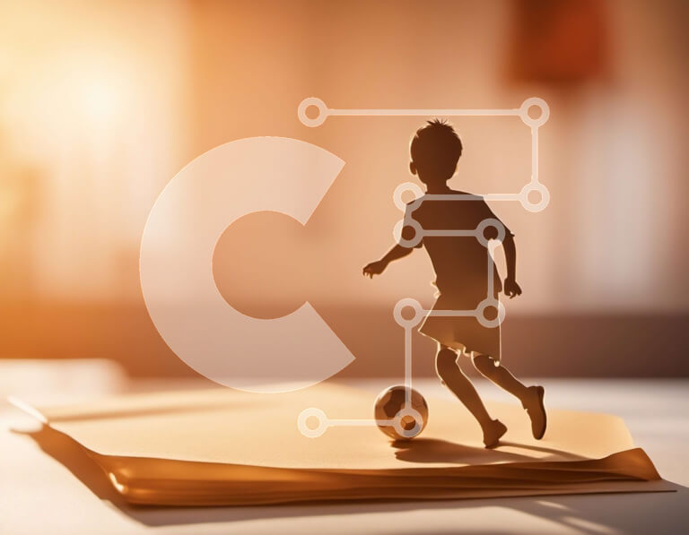 Intra Συλλεκτικό Ξύλινο Παζλ Plywood  4mm - Αγόρι που παίζει ποδόσφαιρο μια ηλιόλουστη μέρα Σε Ξύλινο Κουτί - Διαστάσεις Puzzle: 10x10 cm – 25 κομμάτια