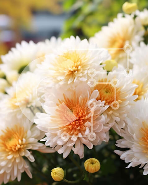 Σετ των 2 Intra Συλλεκτικό Ξύλινο Παζλ Plywood  4mm - Μπουκέτο με λευκά και κίτρινα λουλούδια Σε Ξύλινο Κουτί - Διαστάσεις: 10x10 cm – 25 κομμάτια