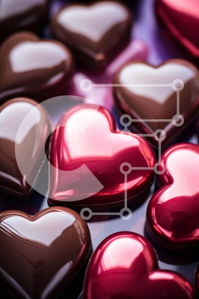 Intra Συλλεκτικό Ξύλινο Παζλ Plywood  4mm - Καραμέλες σοκολάτας σε σχήμα καρδιάς για αγάπη και ρομαντισμό Σε Ξύλινο Κουτί - Διαστάσεις Puzzle: 10x10 cm – 25 κομμάτια