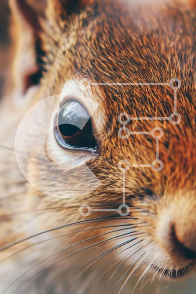 Σετ των 2 Intra Συλλεκτικό Ξύλινο Παζλ Plywood  4mm - Κοντινό πλάνο περίεργος καφέ σκίουρος Σε Ξύλινο Κουτί - Διαστάσεις: 10x10 cm – 25 κομμάτια