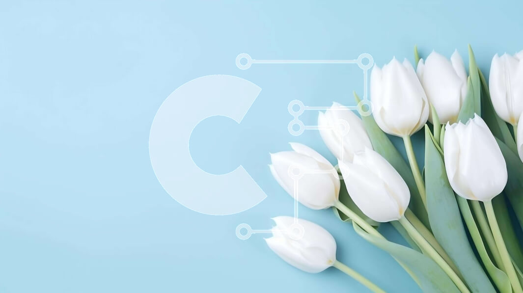 Intra Συλλεκτικό Ξύλινο Παζλ Plywood  4mm - Μπουκέτο λευκή τουλίπα σε μπλε φόντο Σε Ξύλινο Κουτί - Διαστάσεις Puzzle: 10x10 cm – 25 κομμάτια