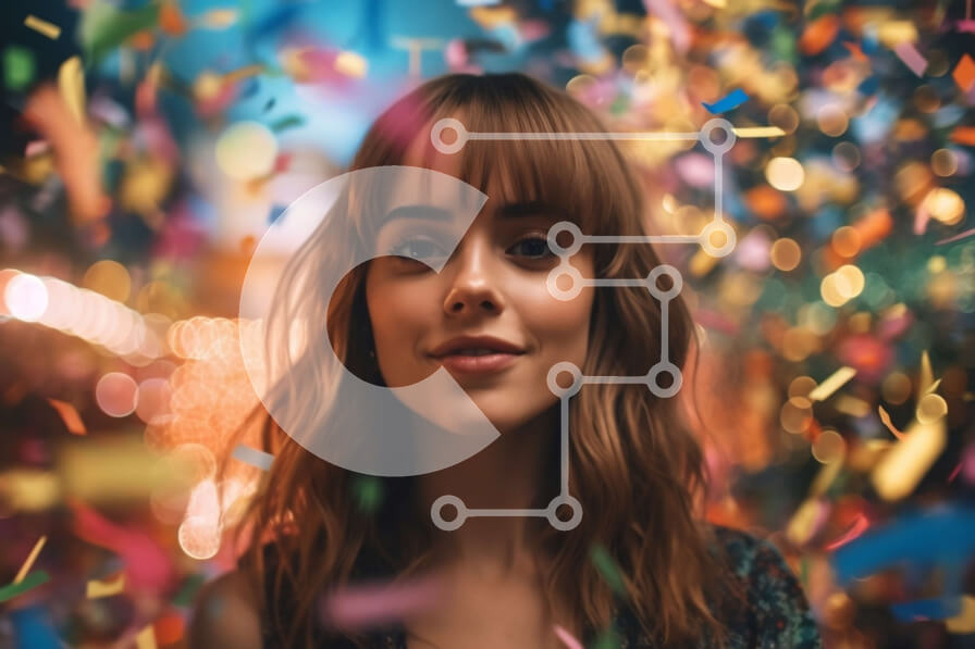 Intra Συλλεκτικό Ξύλινο Παζλ Plywood  4mm - Όμορφο πορτρέτο νεαρής γυναίκας με σγουρά μαλλιά σε φλοράλ φόρεμα Σε Ξύλινο Κουτί - Διαστάσεις Puzzle: 10x10 cm – 25 κομμάτια