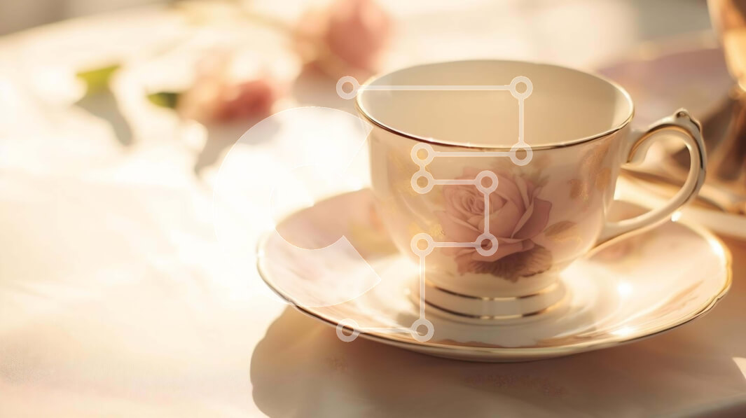 Σετ των 2 Intra Συλλεκτικό Ξύλινο Παζλ Plywood  4mm - Σετ τσαγιού με λουλούδια Σε Ξύλινο Κουτί - Διαστάσεις: 10x10 cm – 25 κομμάτια