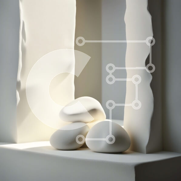 Intra Συλλεκτικό Ξύλινο Παζλ Plywood  4mm - Κοντινή όψη των στοιβαγμένων λευκών λίθων στο περβάζι παραθύρου Σε Ξύλινο Κουτί - Διαστάσεις Puzzle: 10x10 cm – 25 κομμάτια