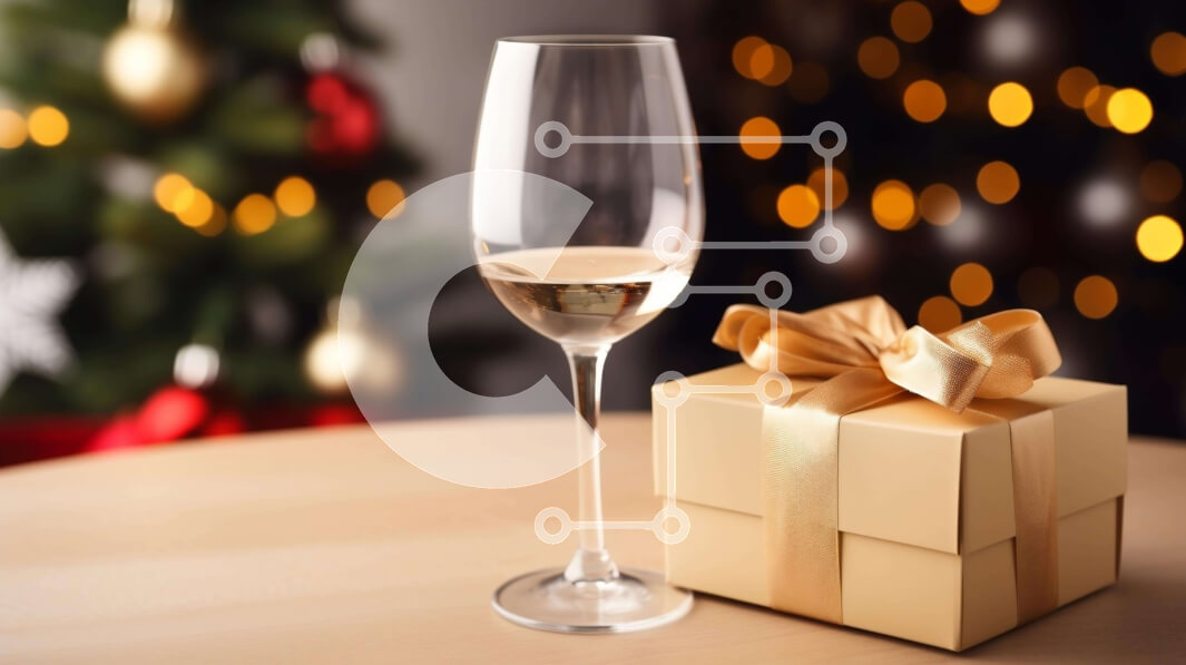 Σετ των 2 Intra Συλλεκτικό Ξύλινο Παζλ Plywood  4mm - Ποτήρι λευκό κρασί και κουτί δώρου στο τραπέζι Σε Ξύλινο Κουτί - Διαστάσεις: 10x10 cm – 25 κομμάτια