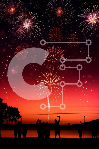 Intra Συλλεκτικό Ξύλινο Παζλ Plywood  4mm - Υπαίθρια γιορτή πυροτεχνημάτων Σε Ξύλινο Κουτί - Διαστάσεις: 10x10 cm – 25 κομμάτια