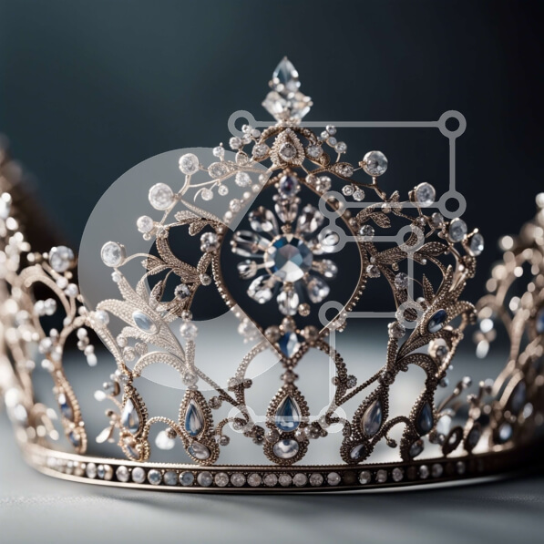 Σετ των 2 Intra Συλλεκτικό Ξύλινο Παζλ Plywood  4mm - Βασιλικό και περίτεχνο χρυσό στέμμα με αστραφτερό κεντρικό διαμάντι Σε Ξύλινο Κουτί - Διαστάσεις: 10x10 cm – 25 κομμάτια