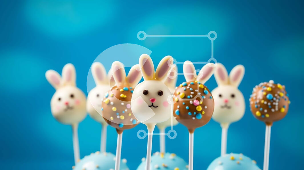 Σετ των 2 Intra Συλλεκτικό Ξύλινο Παζλ Plywood  4mm - Τούρτα λαγουδάκι με θέμα το Πάσχα σκάει σε μπλε φόντο Σε Ξύλινο Κουτί - Διαστάσεις: 10x10 cm – 25 κομμάτια