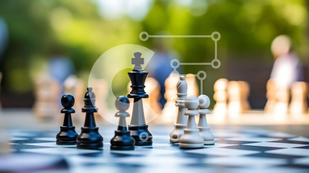 Intra Συλλεκτικό Ξύλινο Παζλ Plywood  4mm - Παιχνίδι σκακιού σε ένα πάρκο Σε Ξύλινο Κουτί - Διαστάσεις: 10x10 cm – 25 κομμάτια