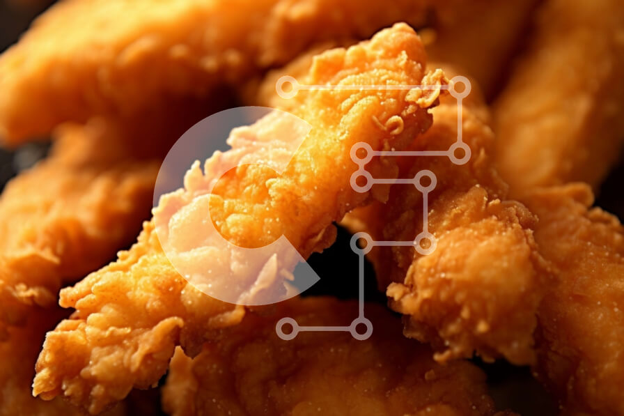 Σετ των 2 Intra Συλλεκτικό Ξύλινο Παζλ Plywood  4mm - Νόστιμο πιάτο με τηγανητές φτερούγες κοτόπουλου και τηγανιτές πατάτες Σε Ξύλινο Κουτί - Διαστάσεις: 10x10 cm – 25 κομμάτια