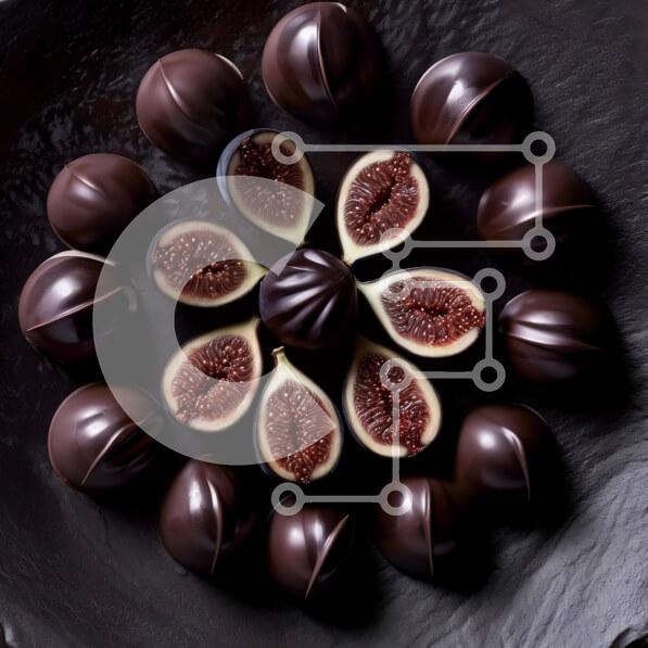 Σετ των 2 Intra Συλλεκτικό Ξύλινο Παζλ Plywood  4mm - Σύνθεση από σύκα καλυμμένα με σοκολάτα σε κύκλο Σε Ξύλινο Κουτί - Διαστάσεις: 10x10 cm – 25 κομμάτια