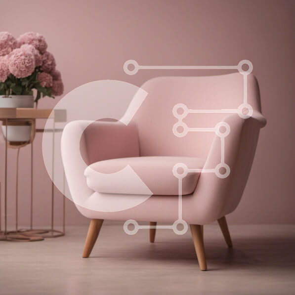 Intra Συλλεκτικό Ξύλινο Παζλ Plywood  4mm - Ροζ καρέκλα σε δωμάτιο με λουλούδια και φυτά σε γλάστρες Σε Ξύλινο Κουτί - Διαστάσεις Puzzle: 10x10 cm – 25 κομμάτια