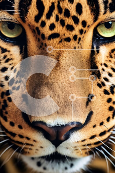 Σετ των 2 Intra Συλλεκτικό Ξύλινο Παζλ Plywood  4mm - Αγριό και όμορφο τζάγκουαρ κινηματογράφηση σε πρώτο πλάνο Σε Ξύλινο Κουτί - Διαστάσεις: 10x10 cm – 25 κομμάτια