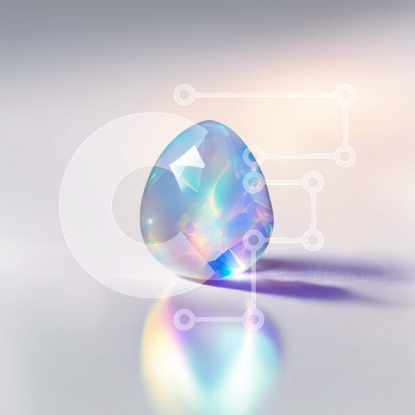 Σετ των 2 Intra Συλλεκτικό Ξύλινο Παζλ Plywood  4mm - Εκπληκτική εικόνα ενός πολύχρωμου πολύτιμου λίθου Opal Σε Ξύλινο Κουτί - Διαστάσεις: 10x10 cm – 25 κομμάτια