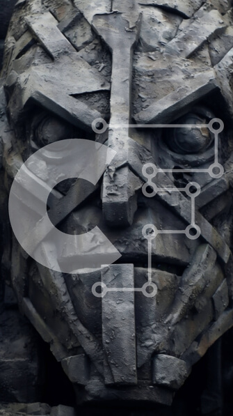 Intra Συλλεκτικό Ξύλινο Παζλ Plywood  4mm - Ισχυρό και απειλητικό ρομπότ από κοντά Σε Ξύλινο Κουτί - Διαστάσεις Puzzle: 10x10 cm – 25 κομμάτια