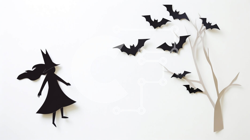 Intra Συλλεκτικό Ξύλινο Παζλ Plywood  4mm - Κορίτσι που απολαμβάνει τη θέα των νυχτερίδων στο διακοσμημένο δωμάτιο για το Halloween Σε Ξύλινο Κουτί - Διαστάσεις Puzzle: 10x10 cm – 25 κομμάτια