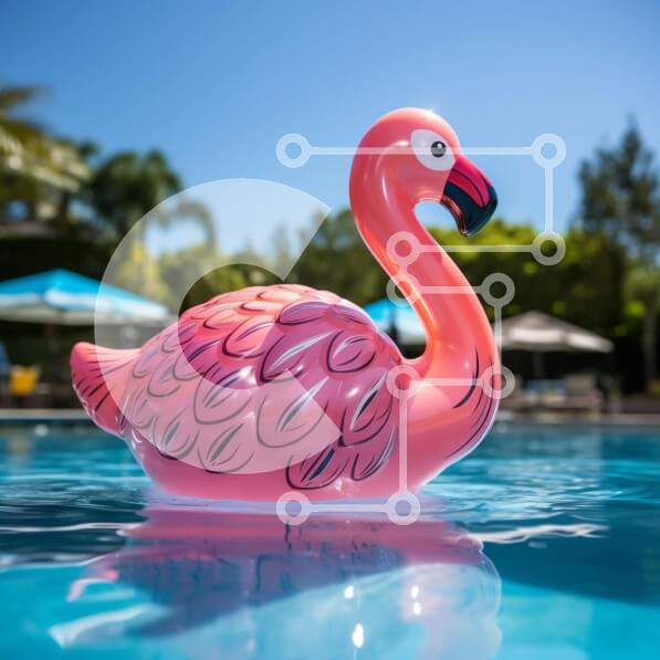 Intra Συλλεκτικό Ξύλινο Παζλ Plywood  4mm - Ρεαλιστικό ροζ φλαμίνγκο σε μια πισίνα Σε Ξύλινο Κουτί - Διαστάσεις Puzzle: 10x10 cm – 25 κομμάτια