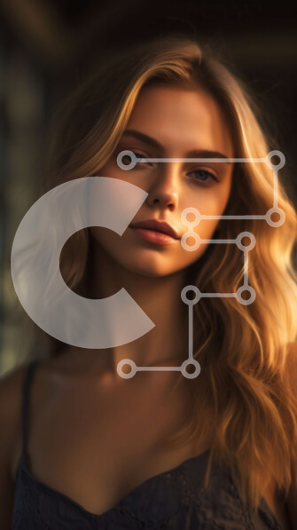 Intra Συλλεκτικό Ξύλινο Παζλ Plywood  4mm - Εκπληκτική ομορφιά: Ξανθιά γυναίκα με μπλε φόρεμα που κοιτάζει το ηλιοβασίλεμα μέσα από το παράθυρο Σε Ξύλινο Κουτί - Διαστάσεις Puzzle: 10x10 cm – 25 κομμάτια