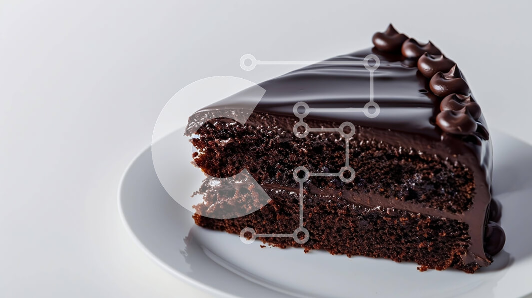 Σετ των 2 Intra Συλλεκτικό Ξύλινο Παζλ Plywood  4mm - Νόστιμες φέτες κέικ σοκολάτας σε λευκό πιάτο Σε Ξύλινο Κουτί - Διαστάσεις: 10x10 cm – 25 κομμάτια