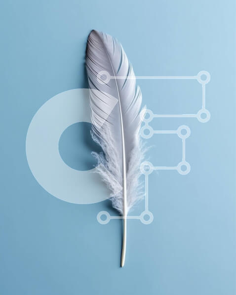 Intra Συλλεκτικό Ξύλινο Παζλ Plywood  4mm - Όμορφη εικόνα ενός λευκού φτερού σε μια μπλε επιφάνεια Σε Ξύλινο Κουτί - Διαστάσεις: 10x10 cm – 25 κομμάτια