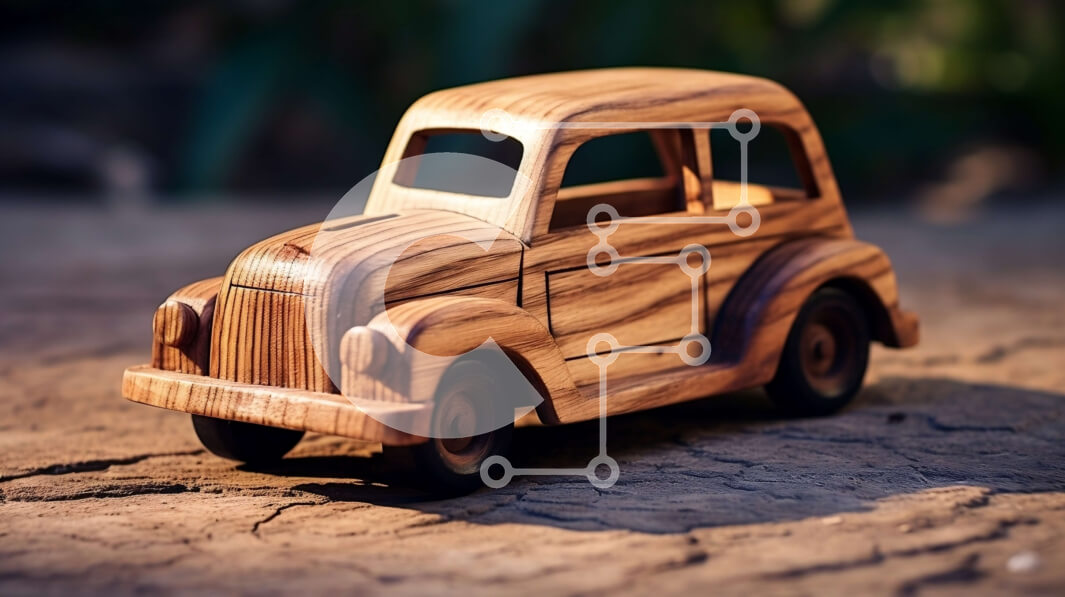 Intra Συλλεκτικό Ξύλινο Παζλ Plywood  4mm - Ξύλινο Αυτοκίνητο Παιχνίδι - Χειροποίητο Ξύλινο Αυτοκίνητο Vintage στυλ Σε Ξύλινο Κουτί - Διαστάσεις: 10x10 cm – 25 κομμάτια