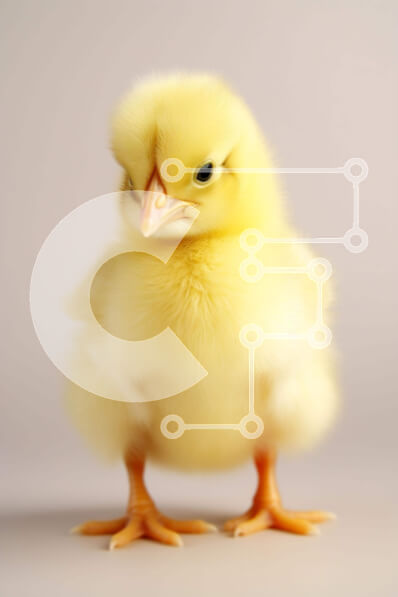 Σετ των 2 Intra Συλλεκτικό Ξύλινο Παζλ Plywood  4mm - Περίεργο κίτρινο κοτόπουλο που κοιτάζει ψηλά στην κάμερα Σε Ξύλινο Κουτί - Διαστάσεις: 10x10 cm – 25 κομμάτια