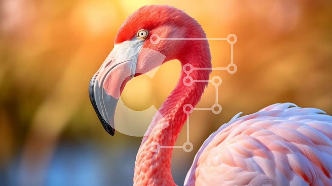 Intra Συλλεκτικό Ξύλινο Παζλ Plywood  4mm - Ροζ φλαμίνγκο στο νερό Σε Ξύλινο Κουτί - Διαστάσεις: 10x10 cm – 25 κομμάτια