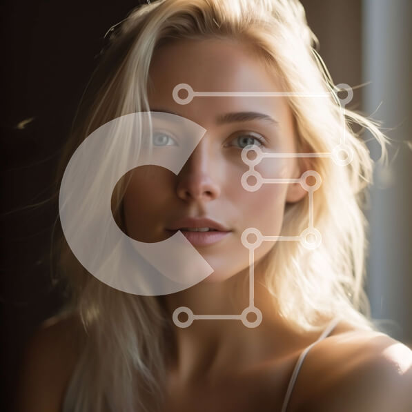 Σετ των 2 Intra Συλλεκτικό Ξύλινο Παζλ Plywood  4mm - Εκπληκτικό ξανθό μοντέλο με μπλε μάτια και λεπτό μακιγιάζ Σε Ξύλινο Κουτί - Διαστάσεις: 10x10 cm – 25 κομμάτια