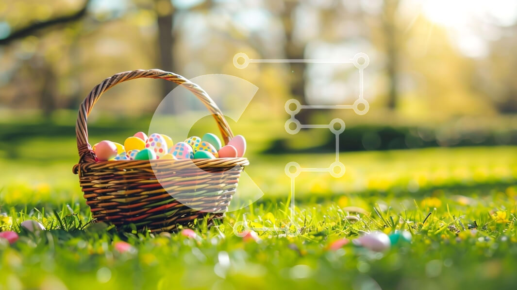 Intra Συλλεκτικό Ξύλινο Παζλ Plywood  4mm - Πασχαλινό καλάθι με πολύχρωμα αυγά στο γρασίδι Σε Ξύλινο Κουτί - Διαστάσεις: 10x10 cm – 25 κομμάτια