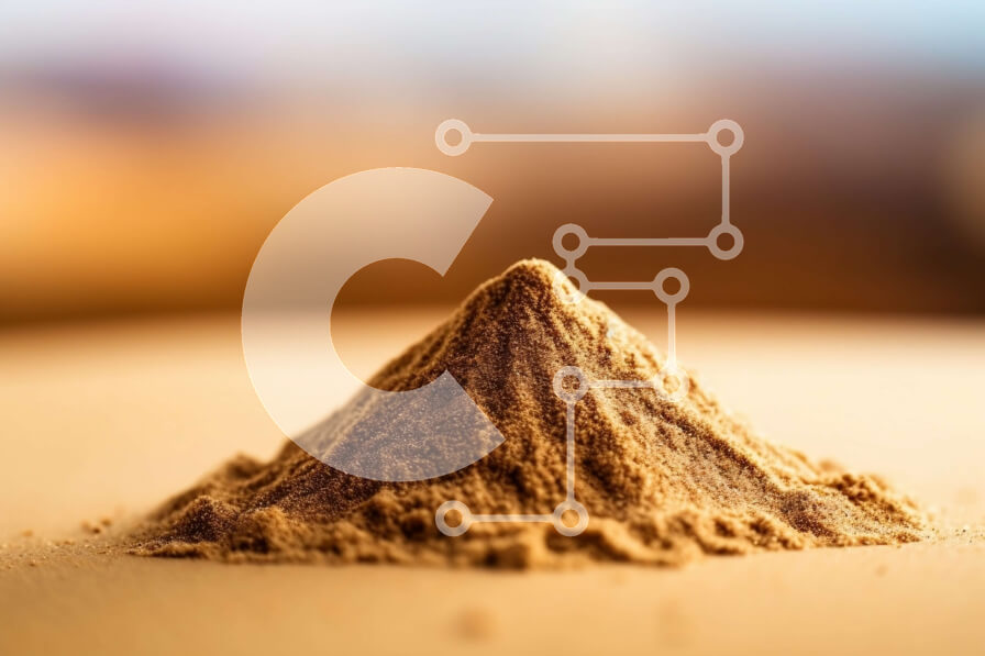 Intra Συλλεκτικό Ξύλινο Παζλ Plywood  4mm - Όμορφη κινηματογράφηση σε πρώτο πλάνο από ανοιχτό καφέ σωρό άμμου στο τραπέζι Σε Ξύλινο Κουτί - Διαστάσεις Puzzle: 10x10 cm – 25 κομμάτια