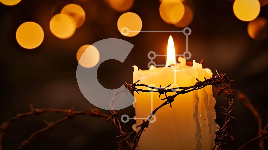 Intra Συλλεκτικό Ξύλινο Παζλ Plywood  4mm - Κερί σε πλαίσιο σε σχήμα καρδιάς που περιβάλλεται από συρματοπλέγματα Σε Ξύλινο Κουτί - Διαστάσεις Puzzle: 10x10 cm – 25 κομμάτια