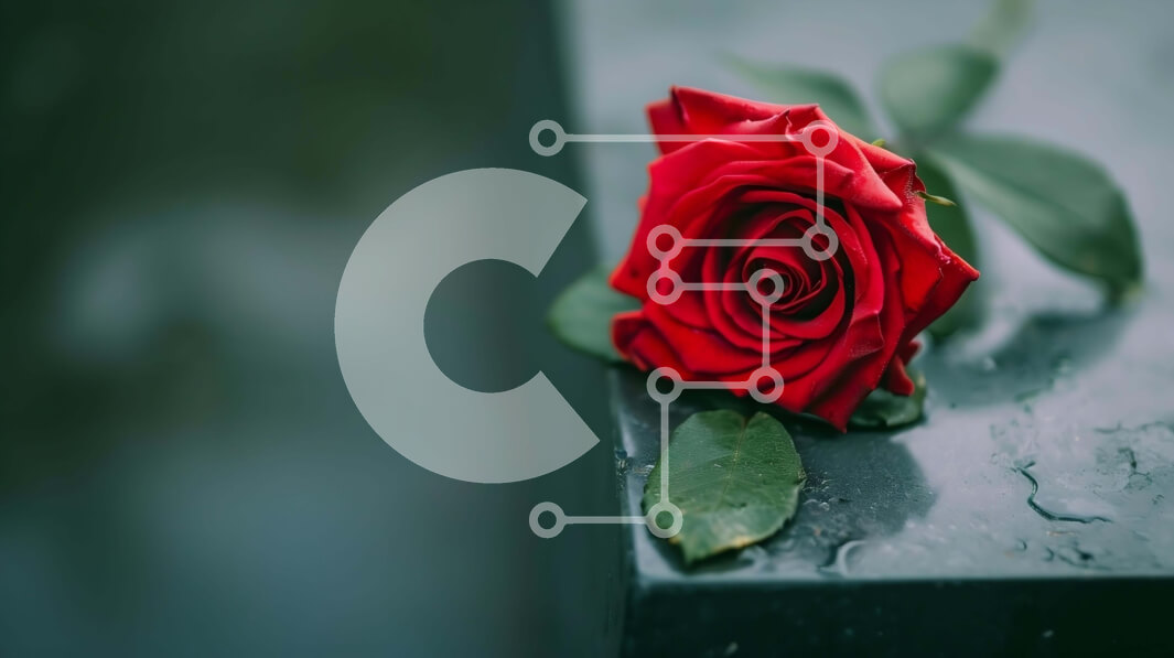 Intra Συλλεκτικό Ξύλινο Παζλ Plywood  4mm - Μνημείο κόκκινο τριαντάφυλλο σε τσιμεντένια πλάκα Σε Ξύλινο Κουτί - Διαστάσεις: 10x10 cm – 25 κομμάτια