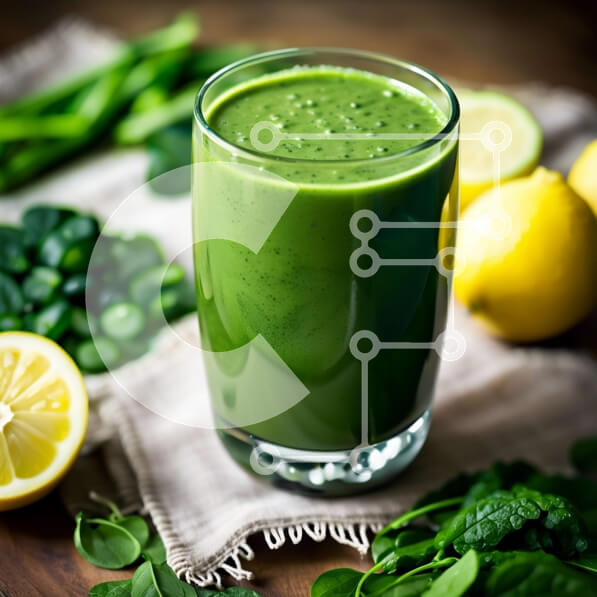 Σετ των 2 Intra Συλλεκτικό Ξύλινο Παζλ Plywood  4mm - Δροσιστικό πράσινο Smoothie με λεμόνι και σπανάκι Σε Ξύλινο Κουτί - Διαστάσεις: 10x10 cm – 25 κομμάτια