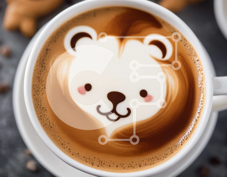 Σετ των 2 Intra Συλλεκτικό Ξύλινο Παζλ Plywood  4mm - Φλιτζάνι καφέ με σχέδιο αρκούδας και μπισκότα Σε Ξύλινο Κουτί - Διαστάσεις: 10x10 cm – 25 κομμάτια