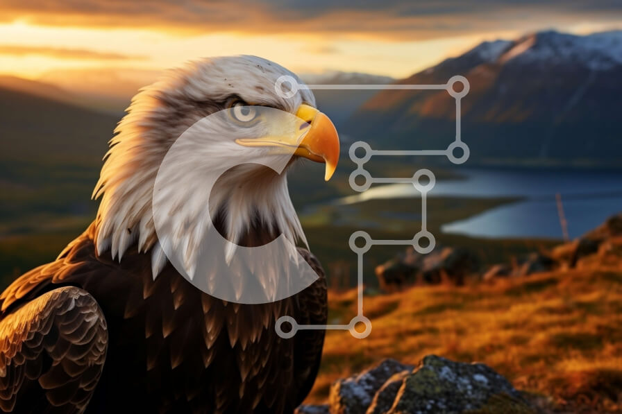 Intra Συλλεκτικό Ξύλινο Παζλ Plywood  4mm - Εκπληκτική φωτογραφία ενός φαλακρού αετού στο φυσικό του περιβάλλον Σε Ξύλινο Κουτί - Διαστάσεις: 10x10 cm – 25 κομμάτια