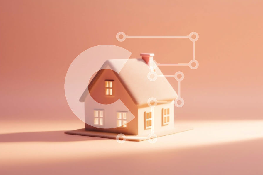 Intra Συλλεκτικό Ξύλινο Παζλ Plywood  4mm - Χαριτωμένο και αξιολάτρευτο ροζ σπίτι με μυτερή στέγη και καμινάδα Σε Ξύλινο Κουτί - Διαστάσεις: 10x10 cm – 25 κομμάτια