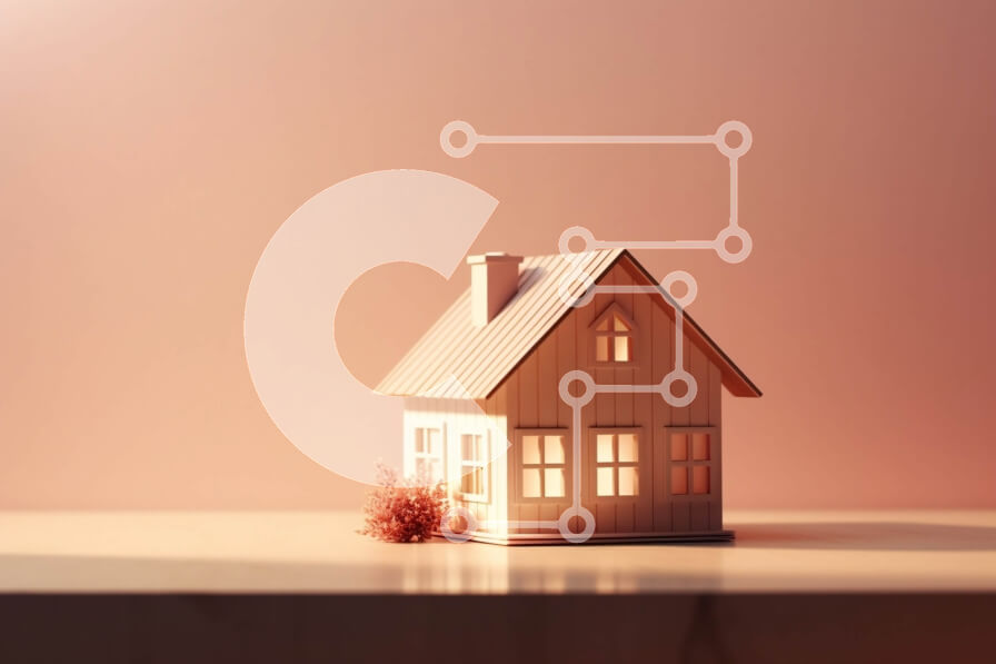 Intra Συλλεκτικό Ξύλινο Παζλ Plywood  4mm - Εικόνα ενός γοητευτικού μικρού σπιτιού με κήπο και λευκό φράχτη Σε Ξύλινο Κουτί - Διαστάσεις Puzzle: 10x10 cm – 25 κομμάτια