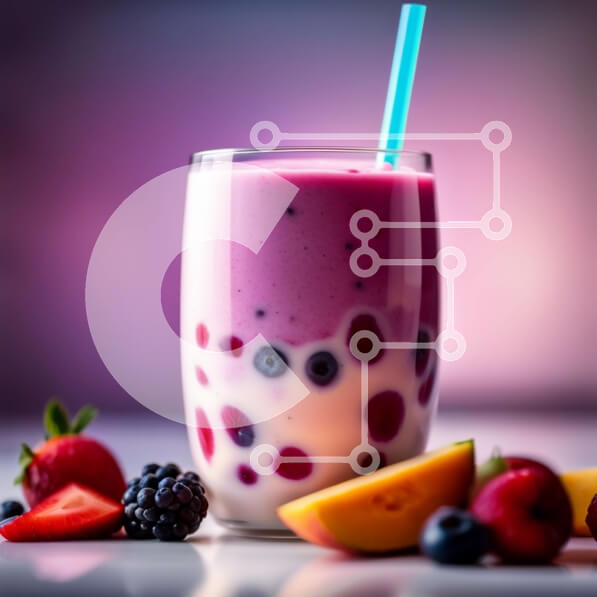 Σετ των 2 Intra Συλλεκτικό Ξύλινο Παζλ Plywood  4mm - Πολύχρωμο τσάι με φούσκα με φρέσκα φρούτα και σαντιγί Σε Ξύλινο Κουτί - Διαστάσεις: 10x10 cm – 25 κομμάτια