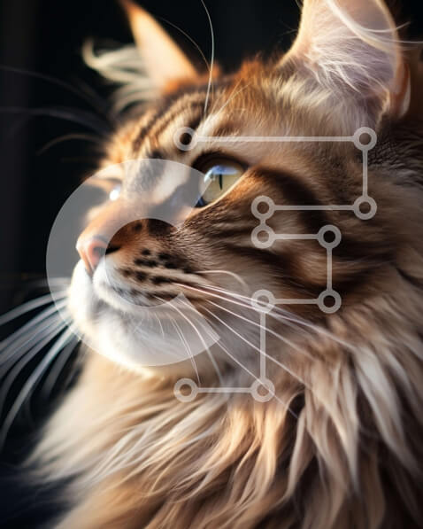 Σετ των 2 Intra Συλλεκτικό Ξύλινο Παζλ Plywood  4mm - Εκπληκτική κοντινή φωτογραφία μιας χνουδωτής γάτας με έντονα πράσινα μάτια Σε Ξύλινο Κουτί - Διαστάσεις: 10x10 cm – 25 κομμάτια