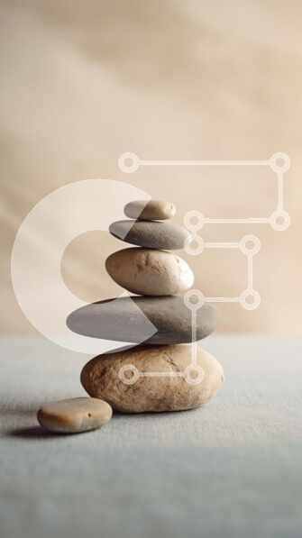 Intra Συλλεκτικό Ξύλινο Παζλ Plywood  4mm - Όμορφη εικόνα μιας στοίβας βράχων σε ένα τραπέζι σε εξωτερικούς χώρους Σε Ξύλινο Κουτί - Διαστάσεις Puzzle: 10x10 cm – 25 κομμάτια