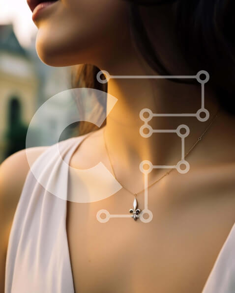 Intra Συλλεκτικό Ξύλινο Παζλ Plywood  4mm - Γυναίκα με περίπλοκο φλοράλ κολιέ Σε Ξύλινο Κουτί - Διαστάσεις Puzzle: 10x10 cm – 25 κομμάτια