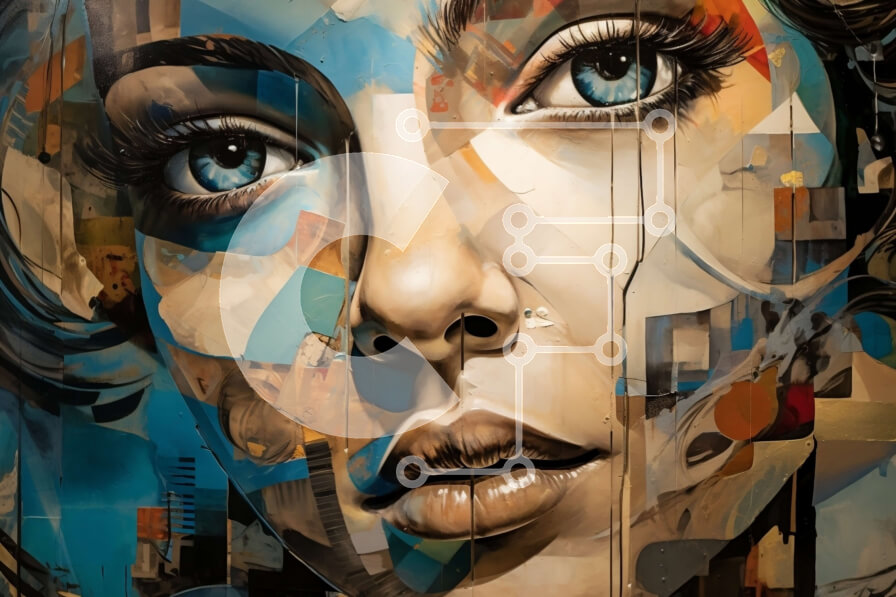 Intra Συλλεκτικό Ξύλινο Παζλ Plywood  4mm - Εκπληκτικό πορτρέτο μιας γυναίκας με όμορφα μπλε μάτια Σε Ξύλινο Κουτί - Διαστάσεις Puzzle: 10x10 cm – 25 κομμάτια