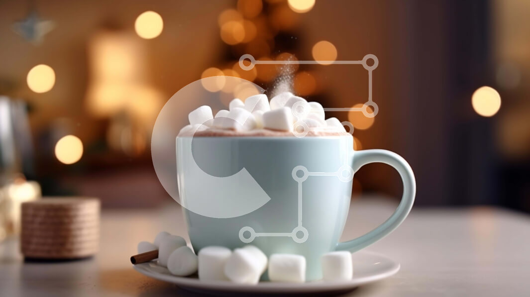 Σετ των 2 Intra Συλλεκτικό Ξύλινο Παζλ Plywood  4mm - Φλιτζάνι ζεστό κακάο με Marshmallows σε διακοσμητικό πιατάκι Σε Ξύλινο Κουτί - Διαστάσεις: 10x10 cm – 25 κομμάτια