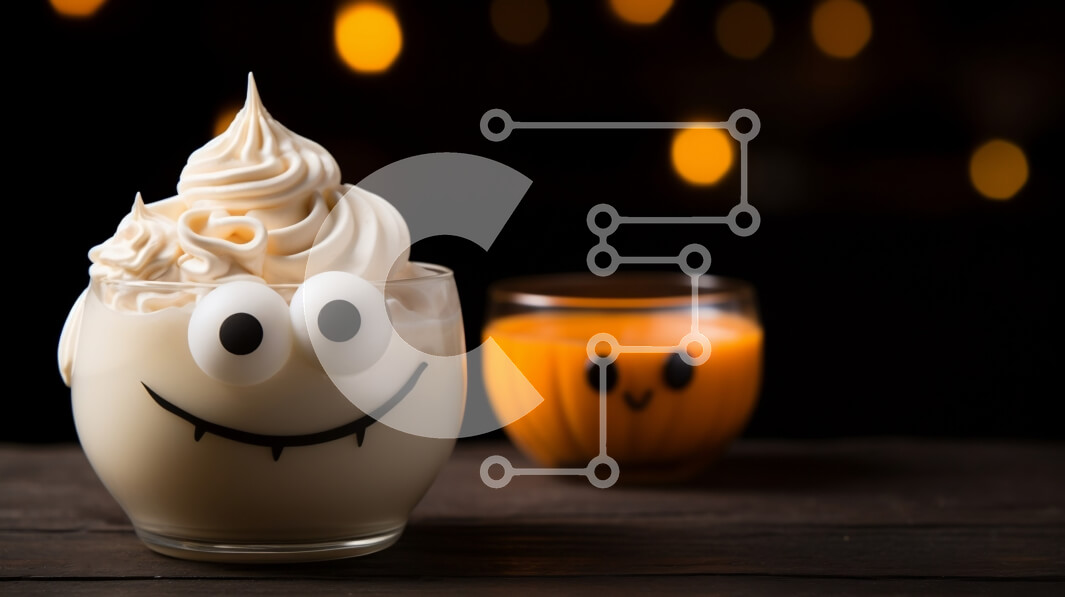 Σετ των 2 Intra Συλλεκτικό Ξύλινο Παζλ Plywood  4mm - Μιλκσέικ με σαντιγί και Διακοσμήσεις κολοκύθας Σε Ξύλινο Κουτί - Διαστάσεις: 10x10 cm – 25 κομμάτια