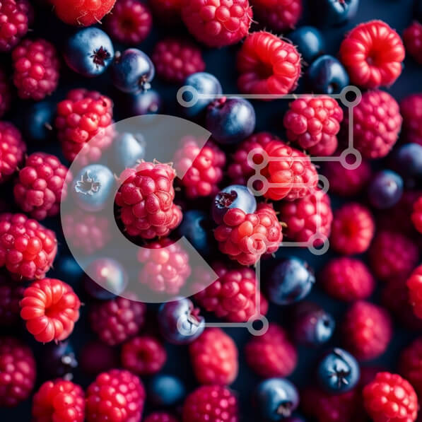 Σετ των 2 Intra Συλλεκτικό Ξύλινο Παζλ Plywood  4mm - Νόστιμη εικόνα από φρέσκα σμέουρα και βατόμουρα Σε Ξύλινο Κουτί - Διαστάσεις: 10x10 cm – 25 κομμάτια